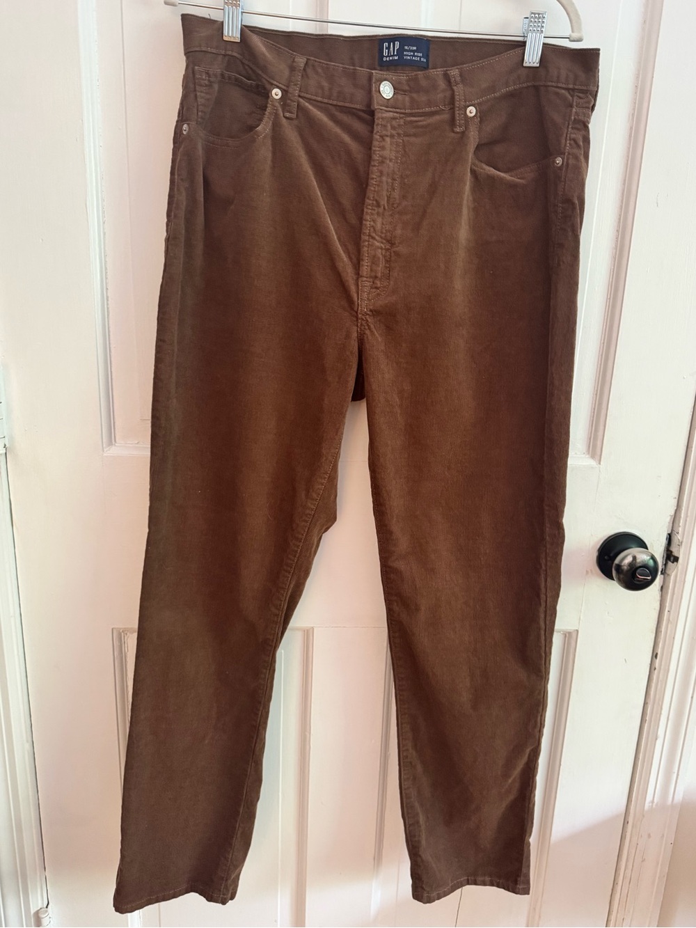 GAP Denim Women’s Brown Corduroy Pants Trousers Size 16 Size 33 Reg High Rise